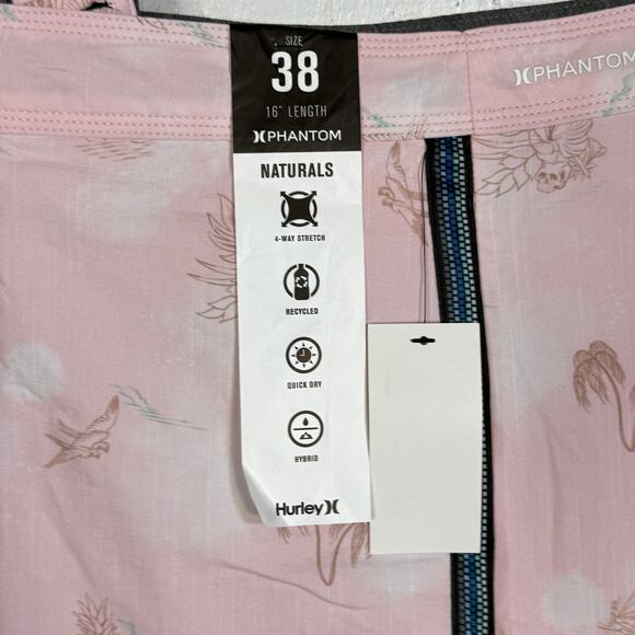 Hurley Men's Phantom Naturals Sessions 16" Boardshort Flamingo 38 $60 - Picture 4 of 11